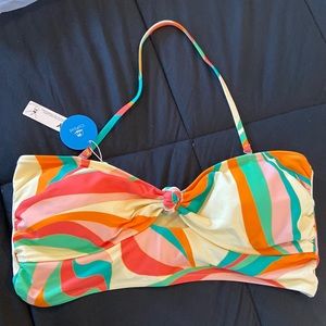 Cupshe Dancing Ribbon Removable Strap Bandeau Cropped Tankini Top